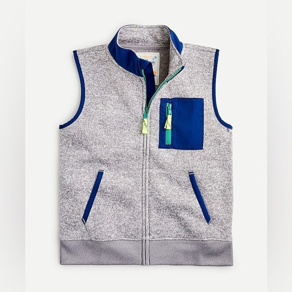J.Crew - Kids' Unisex Color Block Fleece Vest - Size XS- Gray - NWOT - Picture 1 of 5